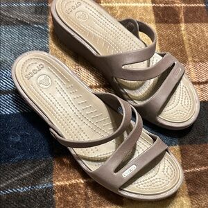 CROCS Women's Brown Slide Sandals